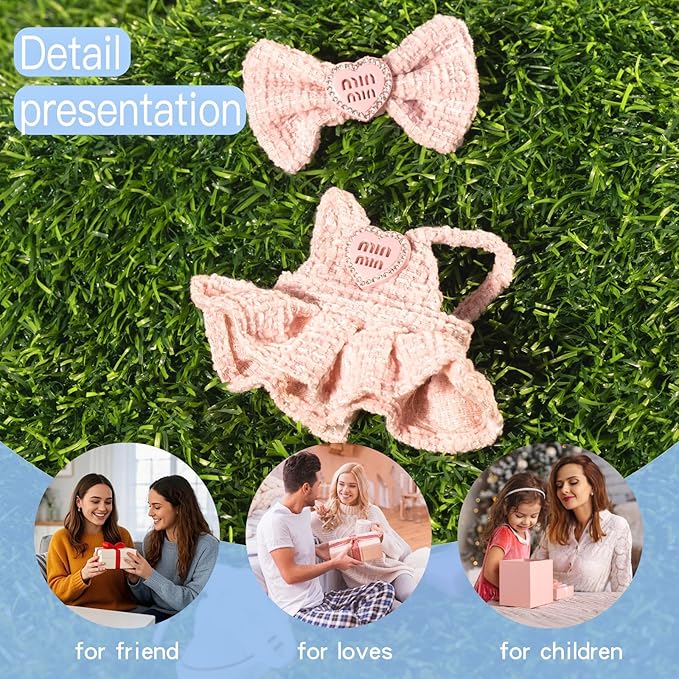 17cm Doll Clothes Set & Outfit Set for 17cm Dolls - Premium Fashion Dresses with Accessories, Luxury Chic Doll Clothing & Style Bundle,Just Clothes (Style-E)