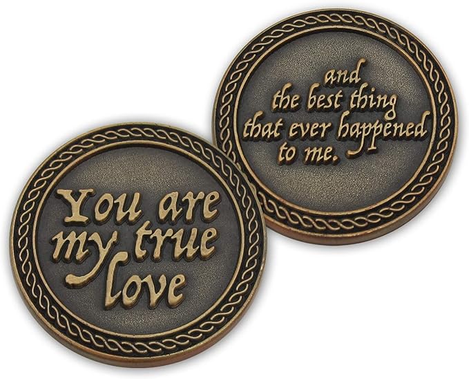 Bulk Set of 10 Romantic Love Expression Coins, You are My True Love, & The Best Thing That Ever Happened to Me, Anniversary Pocket Tokens for Date Night, Love Gift for Men & Women, from Him or Her