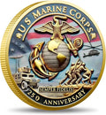 USMC 250th Anniversary Challenge Coin (1.57 Inch) – Double-Sided Collectible Military Coin for Veterans, Active Duty & Marine Corps Enthusiasts VANKAI (1PCS)