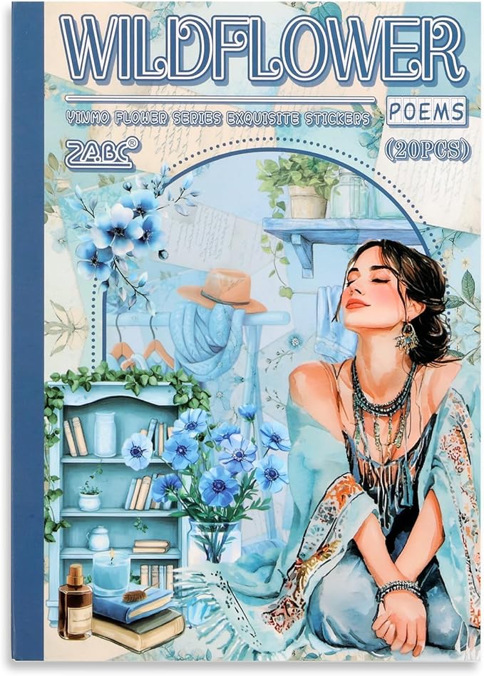 Auguro Winter Home Girls Scrapbooking Stickers 20 Sheets Pre-Cut 120 washi Stickers PET People Sticker Books for journaling Scrapbook Supplies Transparent Sticker Books