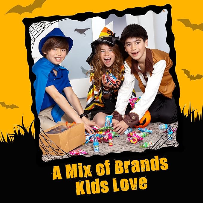 Halloween Candy Variety Pack Bag, 4 Ct Individually Wrapped Lollipops, Ring Pop, Push Pop, Baby Bottle Pop & Juicy Drop For Birthday Party Favors, Trick or Treat, Halloween Candy Bowls, Kids Gifts
