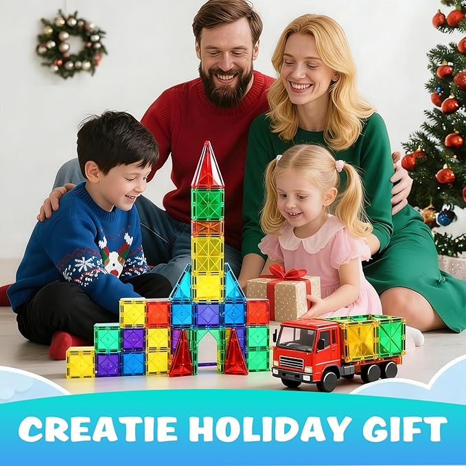 32PCS Jumbo Magnetic Tiles Set | Extra-Large STEM Building Blocks for Kids 3 to 99 Years | Choke-Proof Design with Super Strong Magnets