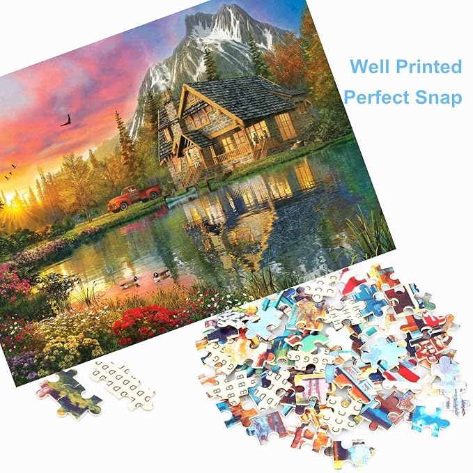 500 Piece Puzzles for Adults Lakes and Mountains 20.5 x 15 Inch 500 Piece Jigsaw Puzzles for Kids Adults Puzzles 500 Pieces for Adults Holiday Educational Challenge Toy