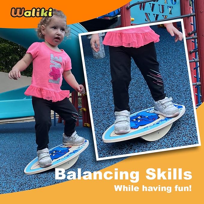WALIKI Wood Balance Board | Ages 3-8 | Toddlers and Kids |