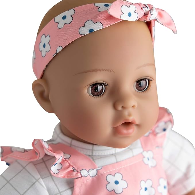 ADORA Wrapped in Love Babies, 6-Piece Set Baby Doll with Voice Recorder Feature, Includes, Removable Outfit, Headband, Romper, Pacifier and Diaper, Birthday Gift for Ages 3+ - Darling