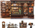 CUTEBEE Book Nook Kit - DIY Miniature House Coffee Shop Dollhouse Kit for Adults and Teens, Booknook Tiny House Bookshelf Decor 3D Wooden Puzzle, Gifts for Family, Friends (Corner Coffee Shop)