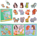 ASTARON 3D Magnetic Animal Puzzle with 60 Puffy Stickers for Toddlers, 41 Pieces Puzzles Preschool Education Learning Travel Toys Car Plane Activities for Kids Road Trip Birthday Gifts
