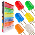 EEEEE 600pcs 6 Colors 5mm LED Diode Assortment LED Light Kit Box Multi Colored mini LEDs White Red Yellow Orange Green Blue Light Emitting lamp Flashing diodes Components Parts ledlights Circuit