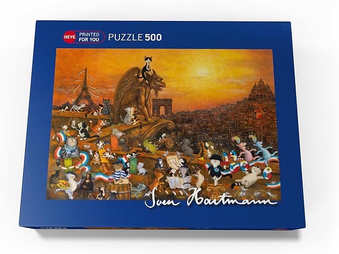 MyPuzzle Cats in Paris - Sven Hartmann - Premium 500 Piece Jigsaw Puzzle for Adults