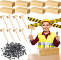 Realspring 8 Set Wooden Hammer Tool Set Kids Carpentry Woodworking Toys 8+ Year Old Hammering Pounding Toy Workbench for Construction Birthday Party Supplies Play Educational Gift Boys and Girls