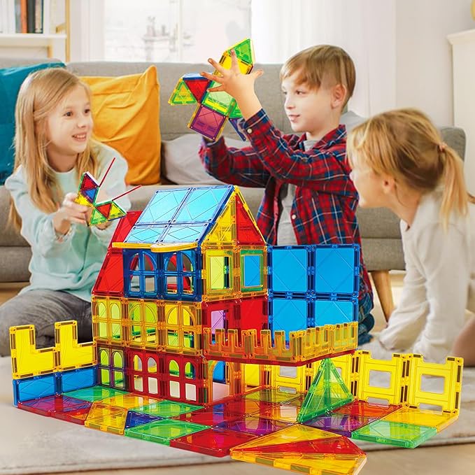 MAGBLOCK Magnetic Blocks - Magnetic Tiles Toys for Toddlers Kids Magnet Building Blocks Preschool Magnet Set for Boys and Girls Stem Toys 70 Pieces