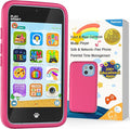 Kids Toy Phones with Dual Camera, Learning Toys Phones Gifts for Kid 3-12 with 200+ Educational Puzzle Games, 4" Touchscreen Rechargeable Pink Child Smartphones with Parental Control
