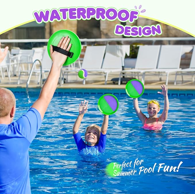 Toss and Catch Ball Set Upgraded 6 Pack- Kids Toys Outdoor Games for Whole Family - Water-Resistant Great for Beach Pool Yard Games - Classic Gift for Boys Girls 3 4 5 6 7 8 9 10 11 12+ Years Old