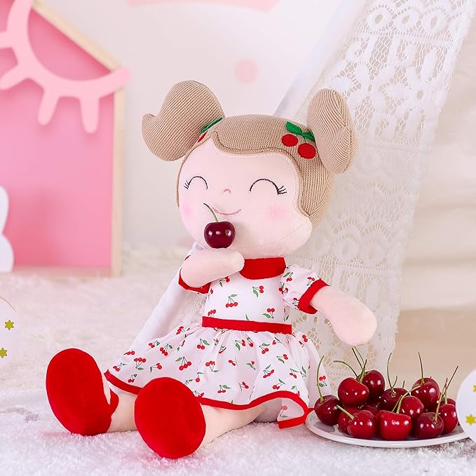 Gloveleya Baby Doll Girl Gifts Plush Toys Soft Dolls Baby Gifts Cherry Girl Red 14 Inches with Gift Box New…