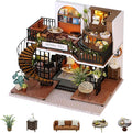 Flever Dollhouse Miniature DIY House Kit Creative Room with Furniture for Romantic Artwork Gift (Forest Teashop)