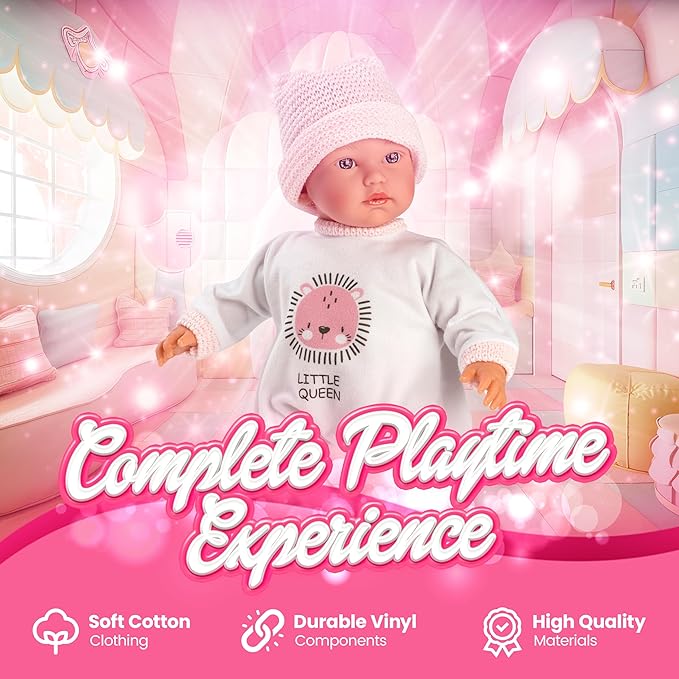 Llorens Cuquita 11.8" Soft Body Doll – Realistic Doll for Toddlers – Premium Quality with Soft, Handwashable Cotton Clothing – The Ideal Gift for Sparking Imaginative Play!
