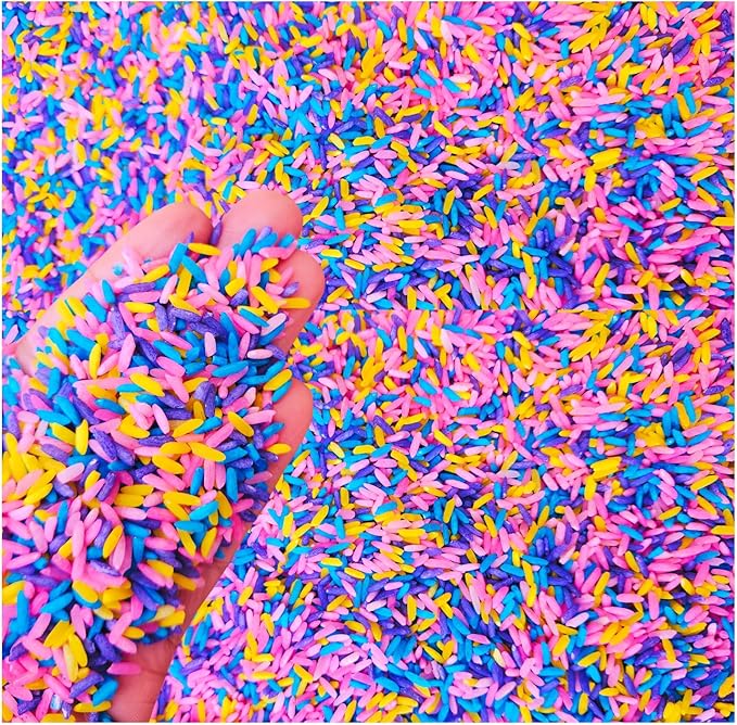 Colored Rice in Vibrant Colors, Sensory Bin Filler, Rainbow Rice for Art & Craft, Creative Learning & Color Perception, Non-Toxic, Safe for Kids & Pets, Made in The USA 2 LBS (Mix-2)