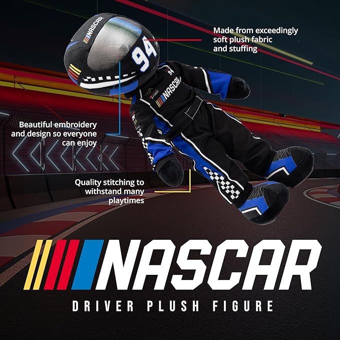 Playtime by Eimmie NASCAR-Themed Soft Baby Doll, 14-Inch Plush Racing Rag Doll for Kids, Scotty Speedster Plush Figure, Fabric Stuffed Toy for All Ages