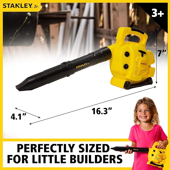 Red Toolbox Stanley Jr. Battery-Operated Blower: Safe and Fun Outdoor Adventure for Kids Ages 3 and Up