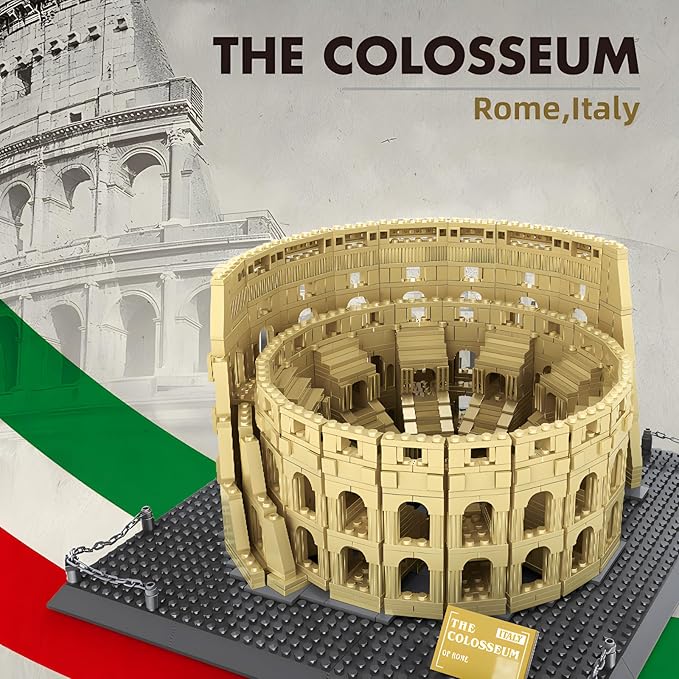 Roman Colosseum Architecture Model Building Block Sets The Office Landmarks Skyline Set Toys Collection for Adults Kids 1756 Pieces