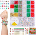 SJZWSD Christmas Friendship Bracelet Kit, 6200 Pcs Clay Beads for Bracelet Making, Christmas Beads for Jewelry and Craft Making with Storage Box