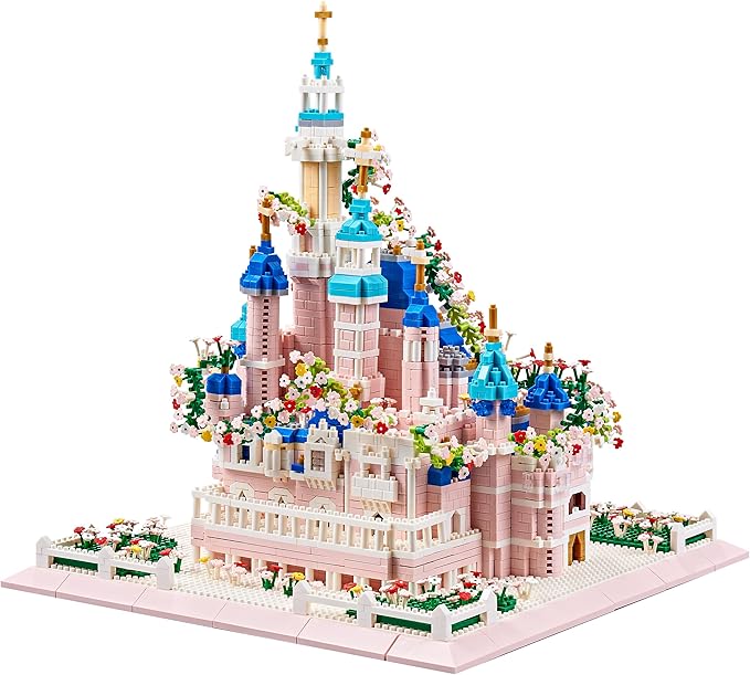 Architecture Castle with Flower Series Micro Blocks Building Sets for Adults and Teens, 4000+ PCS Bricks Building Blocks - Upgrade Version