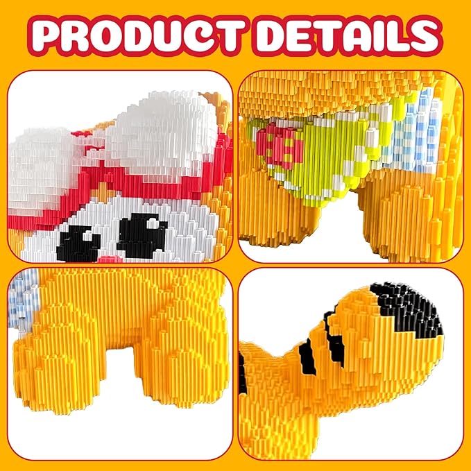Animal Ginger Cat Micro Building Blocks Set 3D Cute Cat Mini Blocks for Adults Boys and Girls(8000 Pieces)
