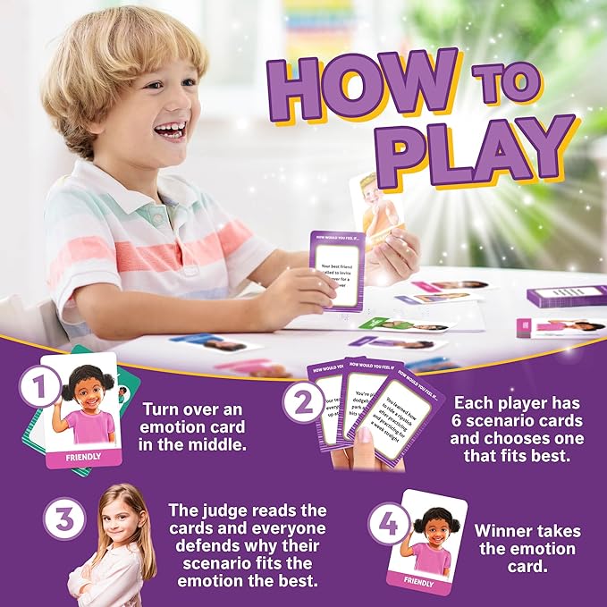 Exploding Emotions Flashcards and Game: 2 in 1, Hilarious Family Fun, Social Emotional Learning, Feeling Cards for Kids, Teaches Social Skills, Autism