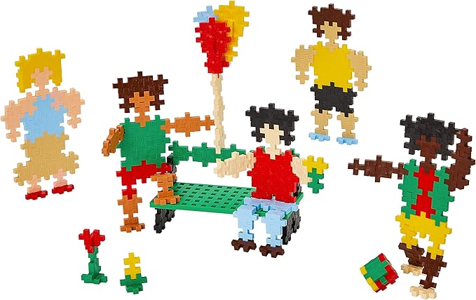 PLUS PLUS Learn to Build Set, Interlocking Mini Building Blocks, 3D Puzzle Construction Stem Toy for Kids - People of The World, 275 Pieces
