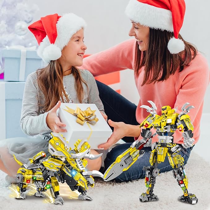 STEM 2 in 1 Triceratops Dinosaur Building Kits, Transforming Mech Robot Building Sets for Adults, Compatible with Dinosaur, Educational Gift Toy for Kids Boys 6-10 (507 PCS)