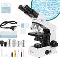 Sinher XSZ-2108A Professional lab Compound Binocular microscopes 40X-2000X Magnification for Kids Students Adults School Lab Home Education with Microscope Slides Set.