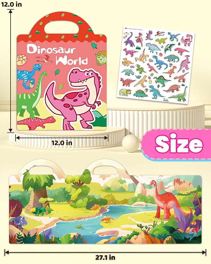 Reusable Sticker Book for Toddlers 2-4 Years, Stickers for Kids, Toddler Craft Activities, Toddler Travel Toys Ages 2+ Boy Girl Birthday Gifts