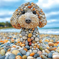 500 Piece Jigsaw Puzzles for Adults - Beach Stone Dog Animal Art Puzzle for Adults Challenging Fun Family Includes Poster & Dust-Free Pieces for Puzzle Lovers Premium （23"x15"）