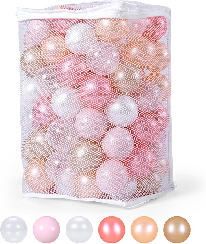 Ball Pit Balls Pack of 100 200 500 - Star and Round Set BPA Free Phthalate Free Non-Toxic Crush Proof Play Balls Soft Plastic Balls for Toddlers Baby Kids Birthday Pool Tent Party