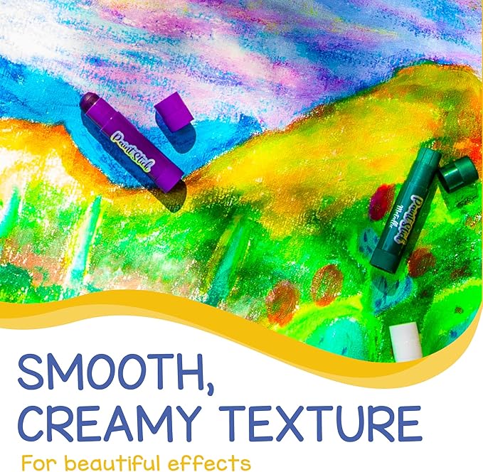 Tempera Paint for Kids and Toddlers - 30 Large Paint Sticks - Washable, Solid, Non Toxic, Mess free Paint Set - Arts and Crafts for Kids - for Wood, Glass, Canvas, or Card painting