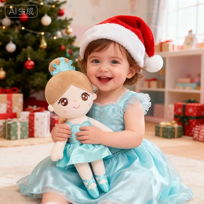 Gloveleya Baby Girl Gifts Dolls Soft Plush Toy Ballet Girl Doll Mint Green 14 Inches with Gift Box…