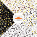 1900pcs Letter Beads, DECYOOL Acrylic Alphabet Beads with 1 Roll Elastic String for Bracelet Necklace Jewelry Making Supplies (Gold&Silver&Black)