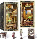 MiniCity DIY Book Nook Kit for Adults, 3D Wooden Puzzle Bookend Bookshelf Insert Decor with LED Light and Dust Cover (Pianist with Nightingale)
