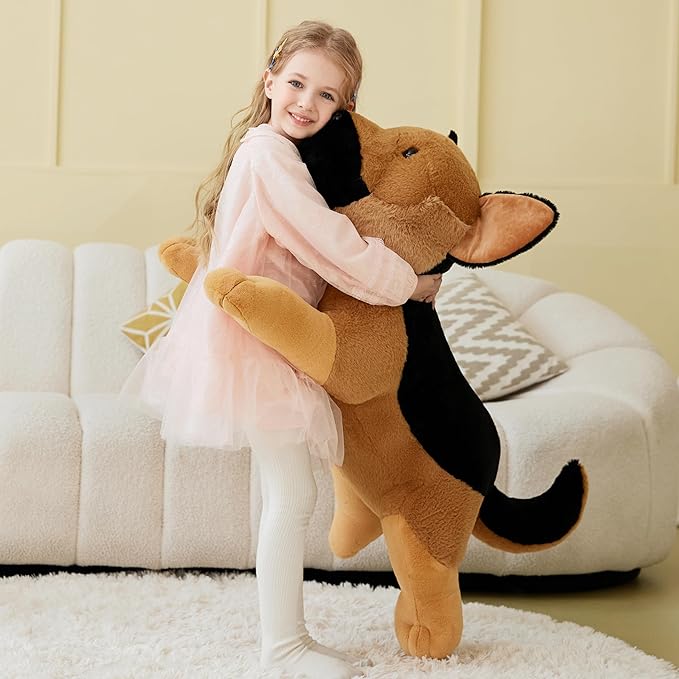 IKASA Giant German Shepherd Dog Stuffed Animal Plush Toy,Big Large Jumbo Soft Toys,30" Cute Huge Size Fluffy Plushy Fat Plushie,Gifts for Kids