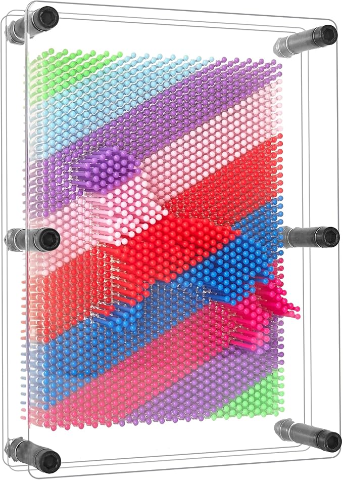 MICKYU Rainbow 3D Pin Art Impression Toy Fidget Sensory Toys for Kids with Autism
