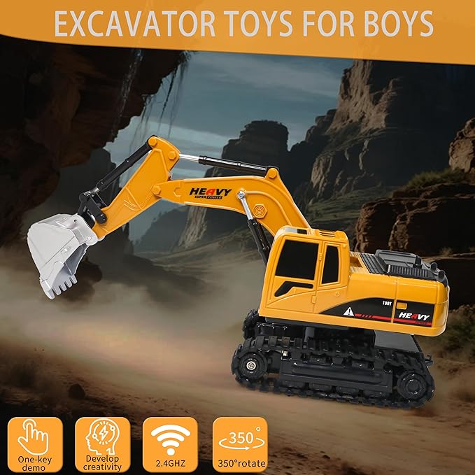 Construction Toys Boys Girls Gift - Remote Control Excavators Dump Cement Tower Crane Set