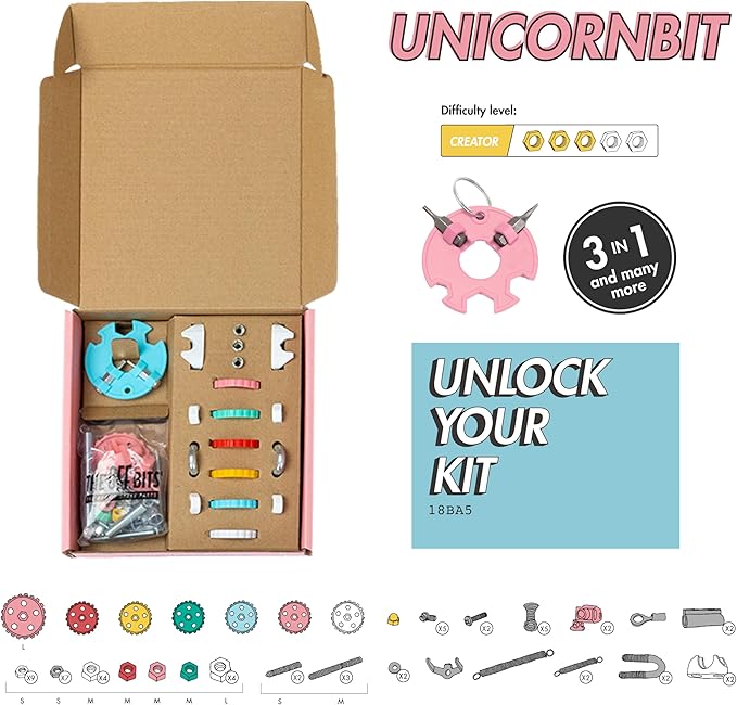 The Off Bits Erector Set: Animal Mini STEM Toys for Kids 6+, Toy Building Sets with Nuts & Bolts, STEM Building Toys Gifts for Boys and Girls (Multicolor)