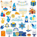 MARFOREVER 25 Pieces Hanukkah Window Gel Clings, Reusable Thick Chanukah Window Clings Decals for Chanukah Theme Party Favors Classroom School Office Wall Glass Decoration