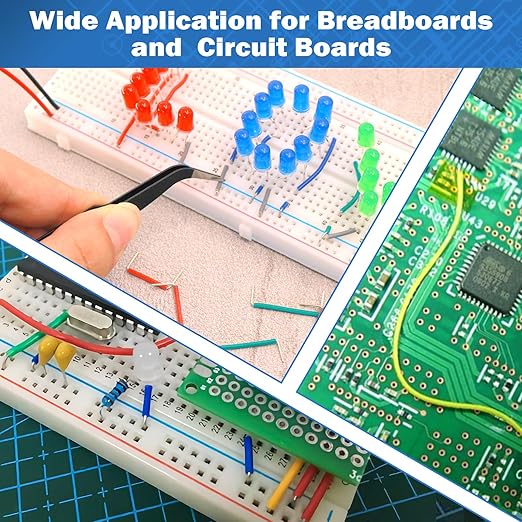 560pcs Breadboard Jumper Wires Kit - Preformed Wires (14 Lengths + 40 Each) with Precision Tweezer for Electrical DIY Experiments, Jumper Wires Male to Male 2 mm/0.08in-125 mm/4.9in