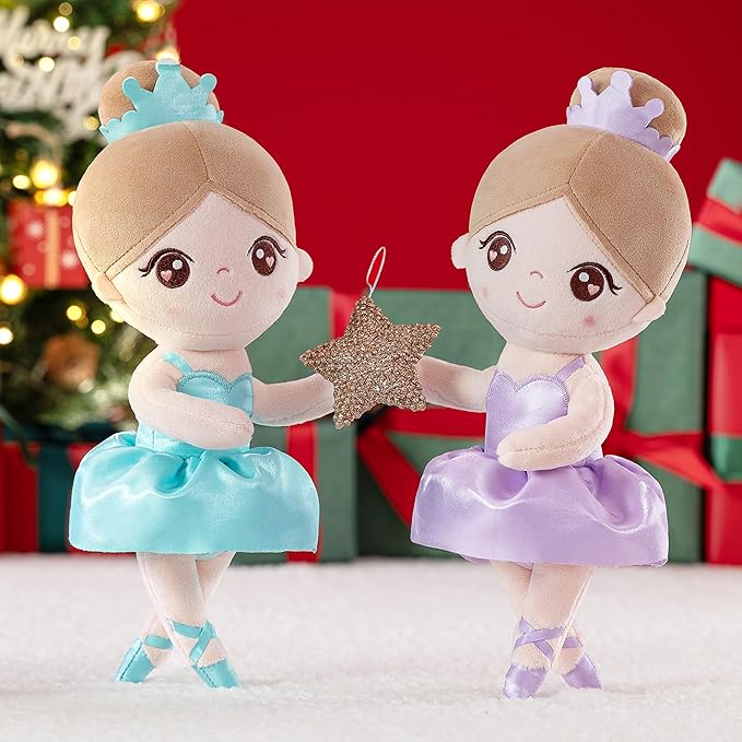 Gloveleya Baby Girl Gifts Dolls Soft Plush Toy Ballet Girl Doll Pale Purple 14 Inches with Gift Box…