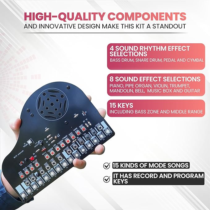 DIY Piano Soldering Project Kit Electronics Solder Practice Kit, Great STEM Project and Gift, Multi-Function