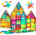 CuteTiger Magnetic Tiles, Magnet Tiles, Magnetic Building Blocks, Square Building Castle, Preschool Toys, STEM Stacking Construction Toys for Boys Girls 3 Years up