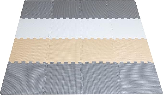 Angels Soft Foam Baby Play Mats Tiles 32 pcs Set covers over 46x46- Playmat Multi Use, Create & Build A Safe Area Interlocking Jigsaw Puzzle eva Non-Toxic Floor for Toddler Infant Kids Toy Room & Yard