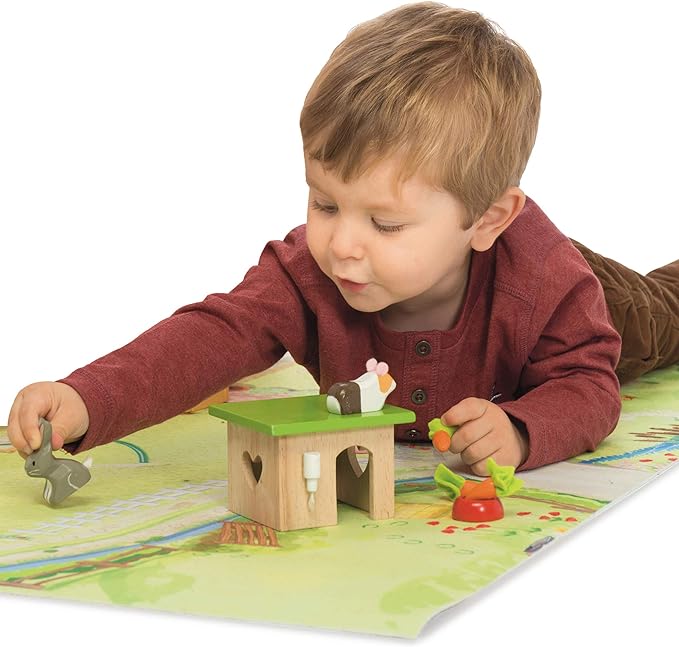 Le Toy Van - Adorable Wooden Daisylane Bunny & Guinea Accessories Play Set for Dolls Houses | Girls Dolls House Furniture Sets - Suitable for Ages 3+ (ME045)