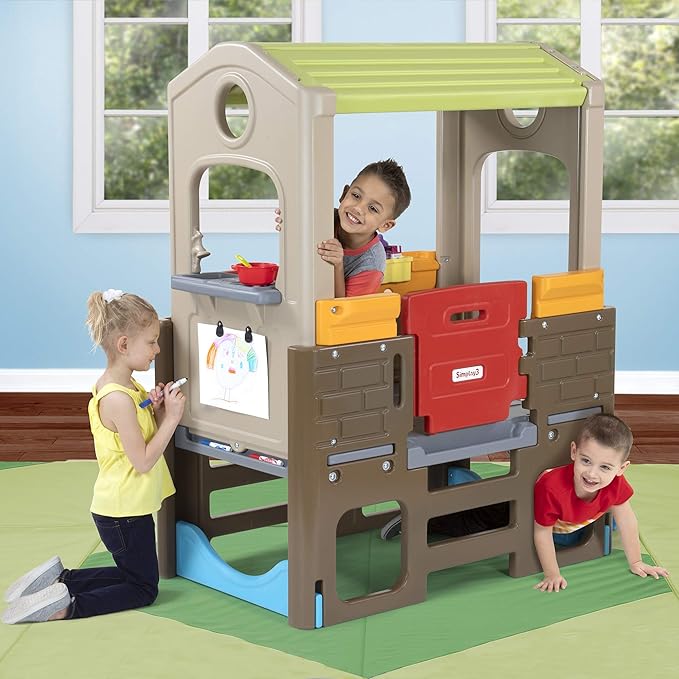 Simplay3 Young Explorers Discovery Playhouse - Indoor or Outdoor Clubhouse and Activity Playset for Toddlers and Kids, Made in USA